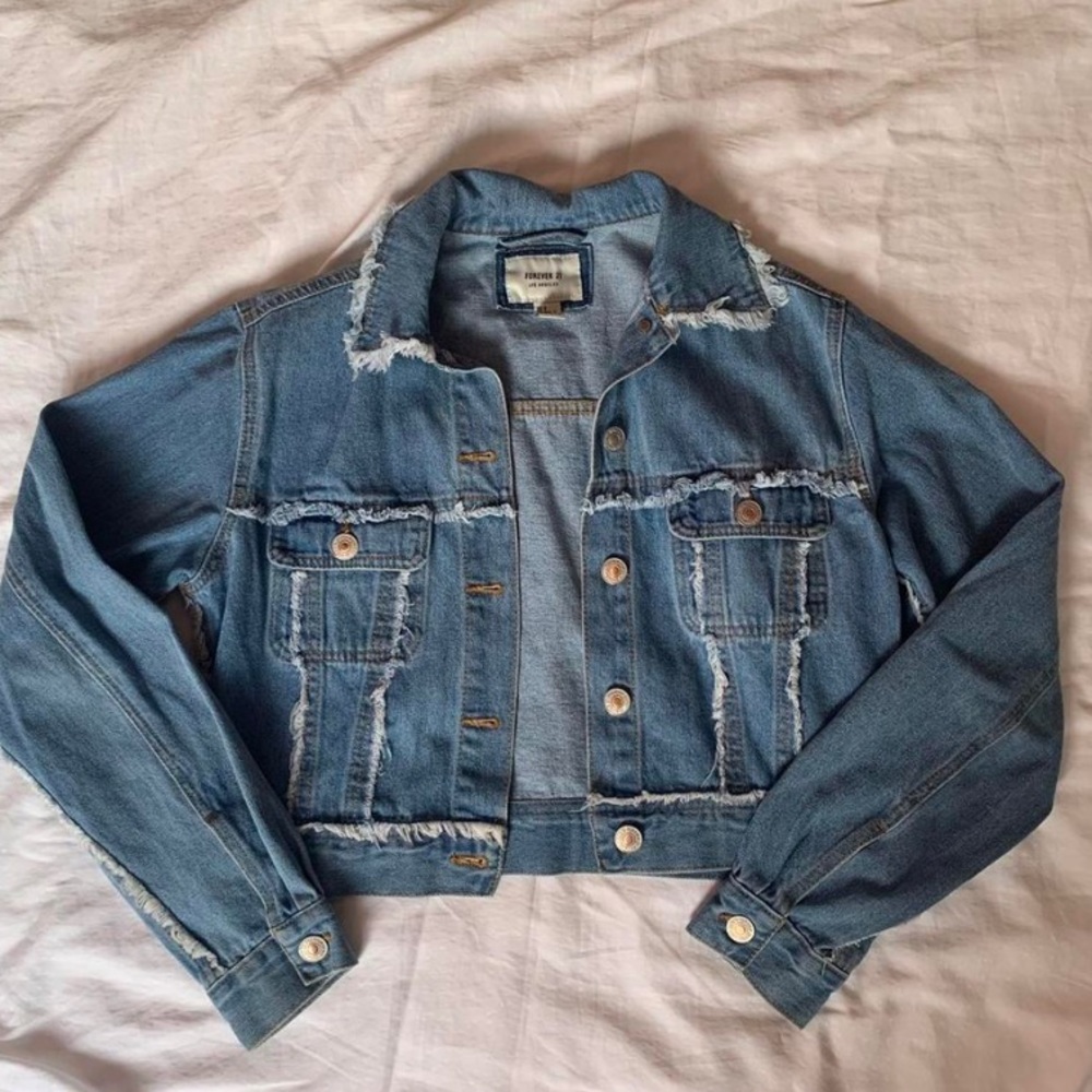 Cropped jean jacket